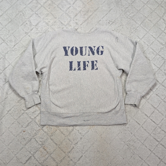 Vintage Champion Sweatshirt Mens XL Gray Reverse Weave Young Life